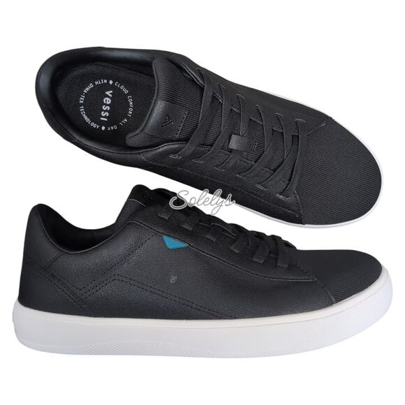 Vessi Soho 2 Womens 11 Asphalt Black Low Top Waterproof Vegan Leather Sneaker - Picture 1 of 13
